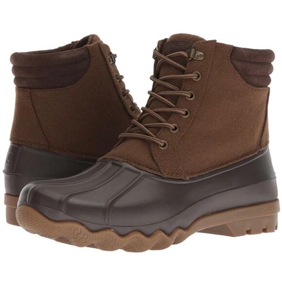 Sperry Men's 9 Brown Wool Leather Avenue Duck Boots Insulated Lace Up LB15-6 - Picture 1 of 12